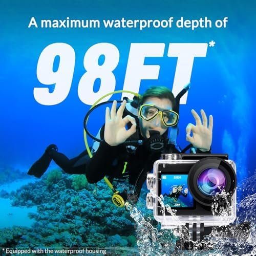 icefox Action Camera 4K 60FPS 20MP, Underwater with EIS,5XZoom,App Support Video&Photo Editing,Waterproof Camera WiFi Remote Control for Cycling, Swimming, and Diving - Image 3