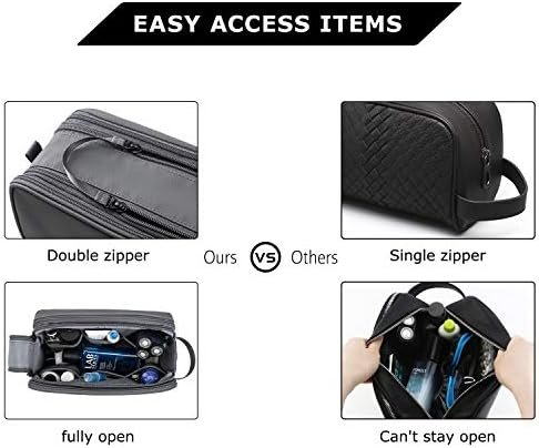 BAGSMART Toiletry Bag for Men, Travel Toiletry Organizer Dopp Kit Water-resistant Shaving Bag for Toiletries Accessories, Door Room Essentials,Grey-medium - Image 4