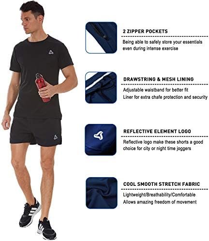 SILKWORLD Men's Running Stretch Quick Dry Shorts with Zipper Pockets(Pack of 2,3) - Image 4