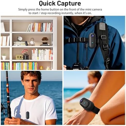 4K Mini Action Camera 128GB Thumb POV Portable Body Cam Wearable Video Recorder with IPX7 Waterproof Underwater Camcorder, Helmet Mount, Magnetic Sport DV for Bike Cycling, Pet, Vlogging(Black) - Image 6