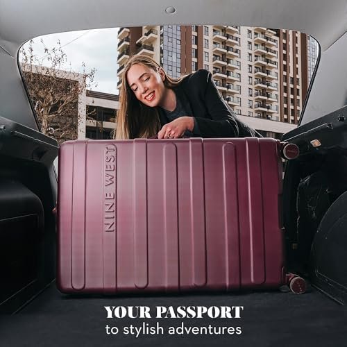 Nine West Large Checked Luggage, 32 Inch Extra Large Suitcases with Wheels, Perfect Hard Luggage for Long Distance Travel, Ideal Travel Suitcase for Family Vacations or Business Trips - Image 8