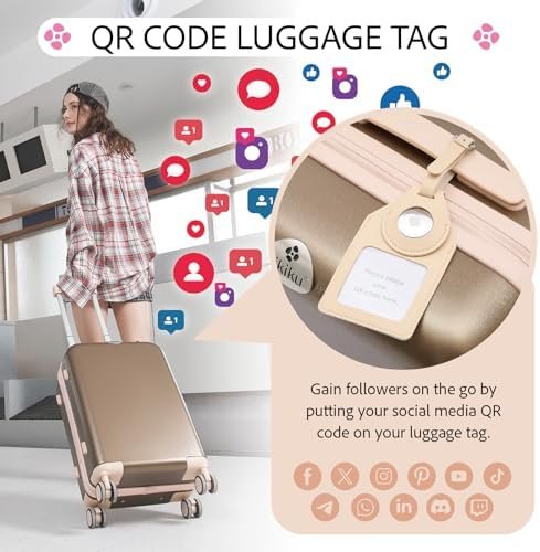 4-Piece Lightweight Luggage Sets for Women, Hardshell Spinner Suitcase with TSA Lock, Expandable Duffel Bag, Luggage Strap, and Leather Tag(Pink, 20inch) - Image 6