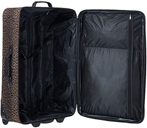 Rockland Jungle Softside Upright Luggage, Leopard, 4-Piece Set (14/19/24/28) - Image 5