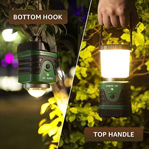 Lighting EVER 1000LM LED Camping Lantern Rechargeable, 4400mAh Power Bank, Camping Essential with 4 Light Modes, IP44 Waterproof Lantern Flashlight for Hurricane Emergency, Hiking, USB Cable Included - Image 8