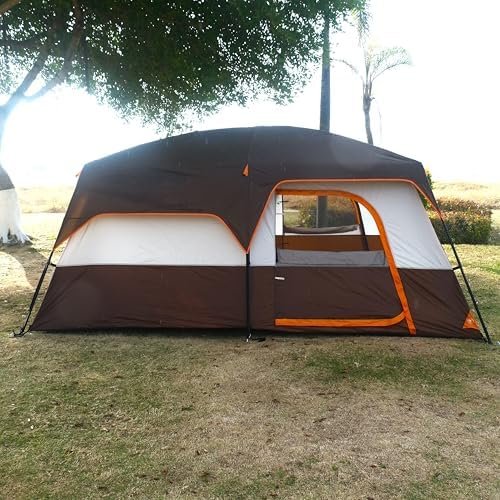 KTT Extra Large Tent 10-12-14 Person(Style-B),Family Cabin Tents,2 Rooms,3 Doors and 3 Windows with Mesh,Straight Wall,Waterproof,Double Layer,Big Tent for Outdoor,Picnic,Camping,Family Gathering - Image 6