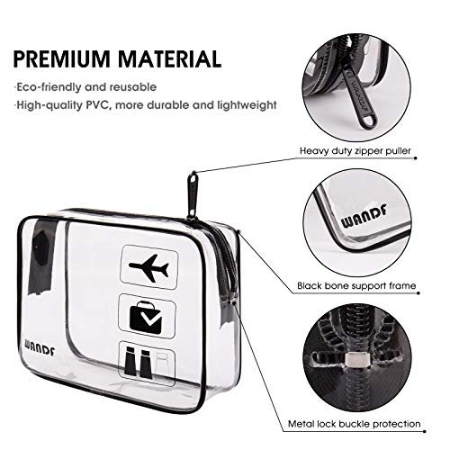 TSA Approved Clear Travel Toiletry Bag wih Zippers Carry-on Travel Accessories Quart Size Toiletries Cosmetic Pouch Makeup Bags for Men and Women (2 pcs) - Image 6
