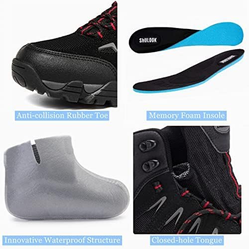 SHULOOK Men's Waterproof Hiking Boots Non-Slip Lightweight Outdoor Mid Top Ankle Boot Breathable Hiker Trekking Shoes - Image 2