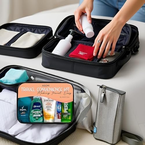 Asom Toiletry Travel Kit - 20 Piece TSA Approved Personal Care & Hygiene Essentials Set for Men & Women, Pre-Filled Convenience for Travel, Airplane Carry-On Ready - Image 6