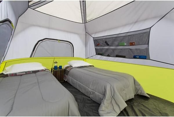 CORE Instant Cabin Tents | 6 Person / 9 Person / 10 Person / 12 Person Family Cabin Multi Room Pop Up Tents Car Camping | Included Storage Pockets for Camping Accessories - Image 3