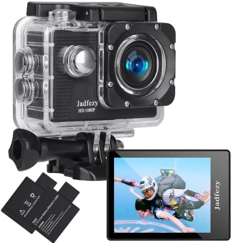 Action Camera FHD 1080P 12MP, 98FT/30M Underwater Waterproof Camera with 2 Batteries, Wide Angle Sports Camera with Accessories Kit Suitable for Helmet, Bicycle, etc.