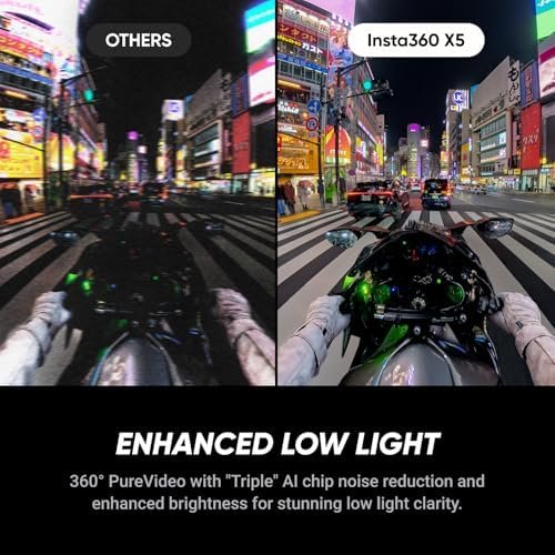 Insta360 X5 - Waterproof 8K 360° Action Camera, Leading Low Light, Invisible Selfie Stick Effect, Rugged and Replaceable Lens, 3-Hour Battery, Built-in Wind Guard, Stabilization, Triple AI Chip Design - Image 3