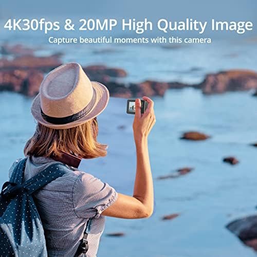 AKASO Brave 7 Action Camera 4K30FPS 20MP with 64GB U3 MicroSDXC Memory Card, Waterproof Camera with Touch Screen IPX8 33FT EIS 2.0 Zoom Support External Mic Voice Control with 2X 1350mAh Batteries - Image 4