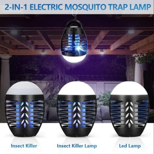 Bug Zapper Outdoor Mosquito Killer Lamp Portable Bug Zapper Rechargeable Camping Bug Zapper IP66 Waterproof Cordless Bug Zapper for Tent, Camping Accessories, Camping Gear Must Haves - Image 3
