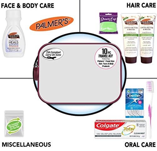 Convenience Kits International Women's Multicultural 10 PC Grooming/Hygiene Travel Kit Featuring: Palmer's Travel-Size Hair & Body Products, Beige, (23AZ) - Image 2