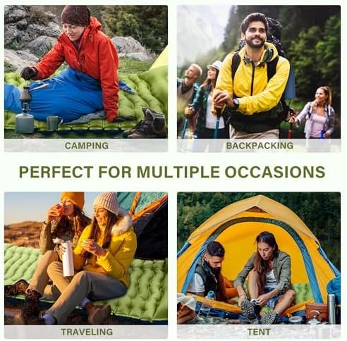 Yuzonc Camping Sleeping Pad, Ultralight Camping Mat with Pillow Built-in Foot Pump Inflatable Sleeping Pads Compact for Camping Backpacking Hiking Traveling Tent - Image 7
