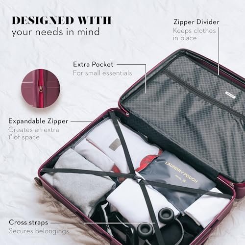 Nine West Large Checked Luggage, 32 Inch Extra Large Suitcases with Wheels, Perfect Hard Luggage for Long Distance Travel, Ideal Travel Suitcase for Family Vacations or Business Trips - Image 7