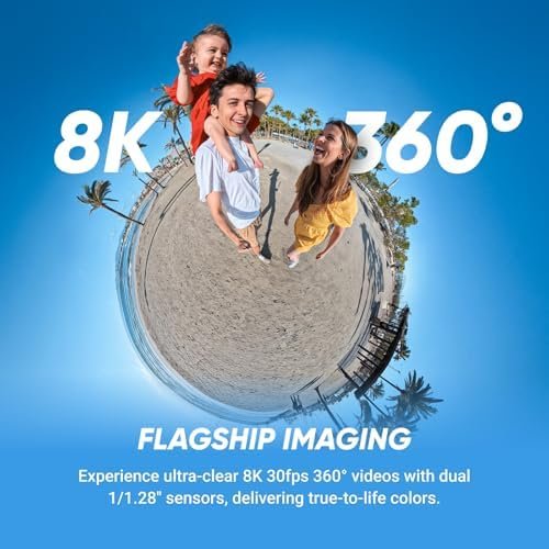 Insta360 X5 - Waterproof 8K 360° Action Camera, Leading Low Light, Invisible Selfie Stick Effect, Rugged and Replaceable Lens, 3-Hour Battery, Built-in Wind Guard, Stabilization, Triple AI Chip Design - Image 2