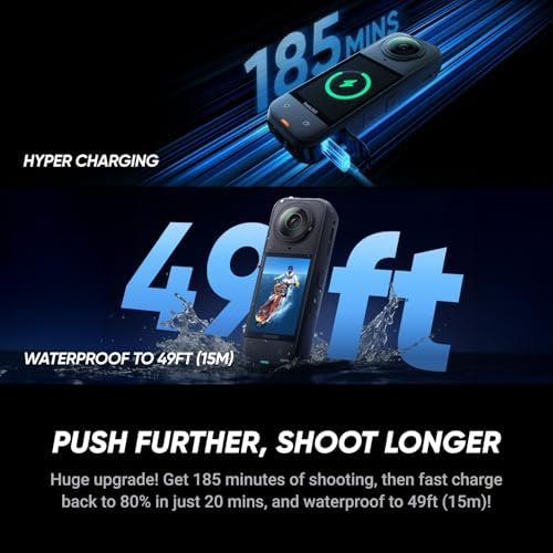 Insta360 X5 - Waterproof 8K 360° Action Camera, Leading Low Light, Invisible Selfie Stick Effect, Rugged and Replaceable Lens, 3-Hour Battery, Built-in Wind Guard, Stabilization, Triple AI Chip Design - Image 8