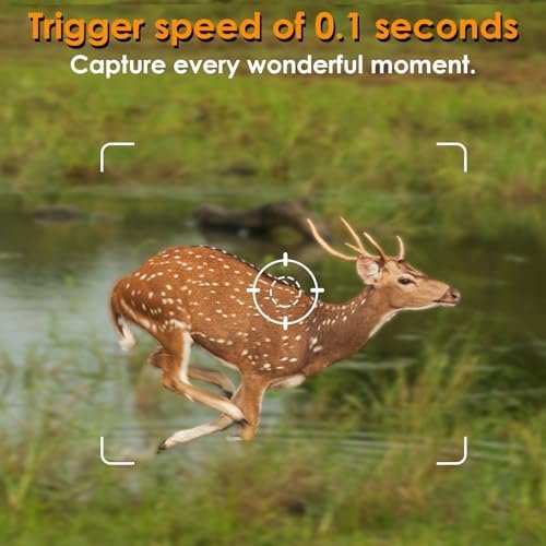 2-Pack 48MP 1296P Trail Cameras Night Vision No Glow H.264 Video Motion Activated 0.1S Trigger Time Waterproof for Outdoor Wildlife Hunting and Home Security Surveillance - Image 4