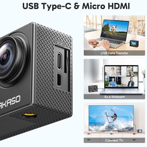 AKASO EK7000 4K30FPS 20MP WiFi Action Camera with EIS Ultra HD 131FT Waterproof Underwater Camera Remote Control 4X Zoom Support External Microphone Black - Image 9