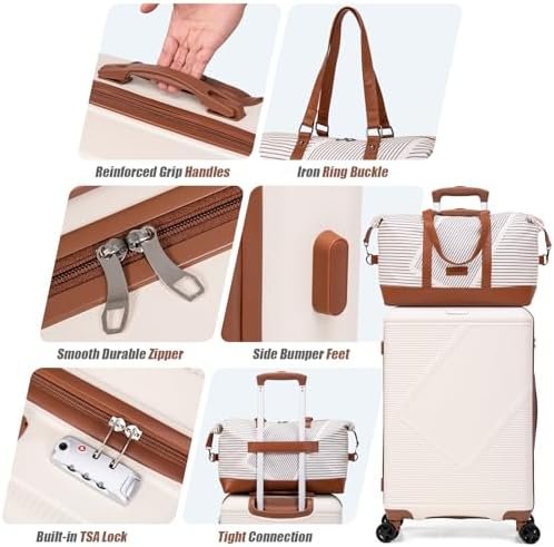 Luggage Sets 5 Piece, Suitcases With Wheels, Lightweight Travel Luggage Set With TSA Lock, ABS Hardshell Carry On Suitcase Set, Blue - Image 2