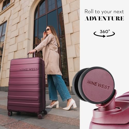 Nine West Large Checked Luggage, 32 Inch Extra Large Suitcases with Wheels, Perfect Hard Luggage for Long Distance Travel, Ideal Travel Suitcase for Family Vacations or Business Trips - Image 5