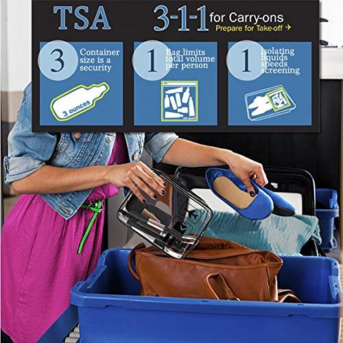 TSA Approved Clear Travel Toiletry Bag wih Zippers Carry-on Travel Accessories Quart Size Toiletries Cosmetic Pouch Makeup Bags for Men and Women (2 pcs) - Image 5