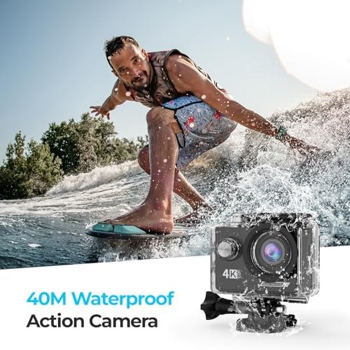 4K 30FPS Action Camera with 64GB SD Card - Waterproof up to 40M, 20MP Sports Camera, 170° Wide Angle, WiFi, Remote Control, Mounting Kit - Ideal for Outdoor Adventures, Diving/Extreme Sports - Image 3