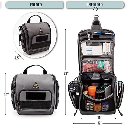 Tactical Toiletry Bag for Men. Extra Large, Water Resistant, Heavy Duty, Hanging, Multiple compartments and Storage Options, Dopp Kit for Toiletry Accessories - Image 4