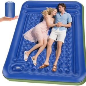 Double Sleeping Pad for Camping, Extra Thick 5 Inch Self-Inflating 2 Person Camping Mattress,with Built-in Foot Pump, Insulated Inflatable Camping Mat for Backpacking, Hiking, Tents & Winter