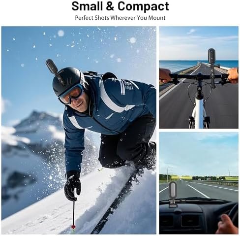 4K Mini Action Camera 128GB Thumb POV Portable Body Cam Wearable Video Recorder with IPX7 Waterproof Underwater Camcorder, Helmet Mount, Magnetic Sport DV for Bike Cycling, Pet, Vlogging(Black) - Image 5