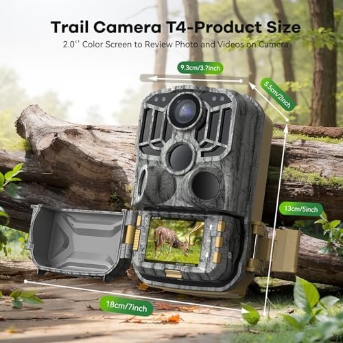 DEATTI Trail Camera 48MP 4K Game Camera with 8 Batteries 32G SD Card,WiFi Bluetooth Connection,Trail Cameras with Night Vison Motion Activated Waterproof for Wildlife Deer Outdoor 0.1s Trigger Time - Image 7