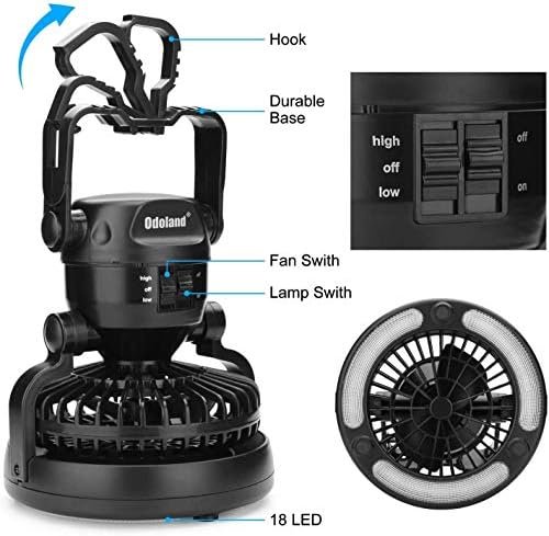 Odoland Portable LED Camping Lantern with Ceiling Fan - Hurricane Emergency - Image 5