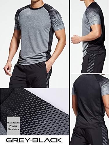 5 Pack Men’s Active Quick Dry Crew Neck T Shirts | Athletic Running Gym Workout Short Sleeve Tee Tops Bulk - Image 3