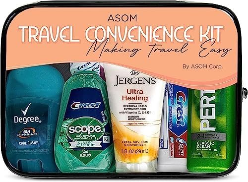 Asom Toiletry Travel Kit - 20 Piece TSA Approved Personal Care & Hygiene Essentials Set for Men & Women, Pre-Filled Convenience for Travel, Airplane Carry-On Ready - Image 2