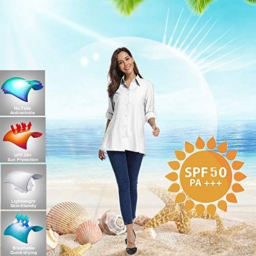 Women's UPF 50 Long Sleeve Sun Protection Shirts Quick Dry Outdoor Fishing Hiking Travel Shirt - Image 4
