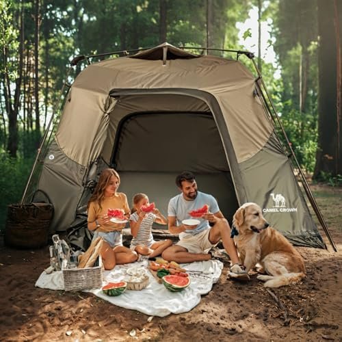 CAMEL CROWN Instant Tents for Camping 4-6 Person Tent Waterproof Easy Setup Sets Up in 60 Seconds Backpacking Tents with Carry Bag for Outdoor Hiking - Image 2
