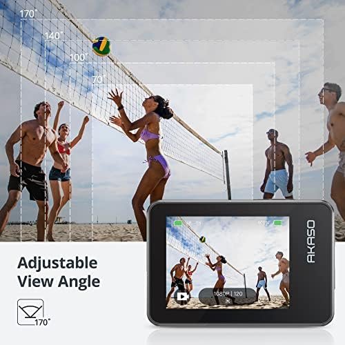 AKASO Brave 7 Action Camera 4K30FPS 20MP with 64GB U3 MicroSDXC Memory Card, Waterproof Camera with Touch Screen IPX8 33FT EIS 2.0 Zoom Support External Mic Voice Control with 2X 1350mAh Batteries - Image 5