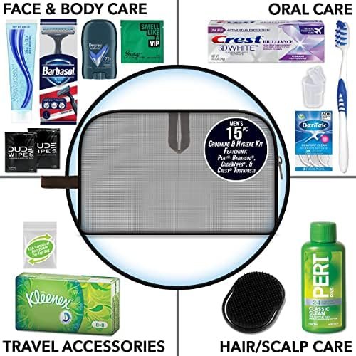 Convenience Kits International Men’s Premium 15-Piece Assembled Travel Kit Featuring: Gillette and Barbasol Shave Products - Image 2