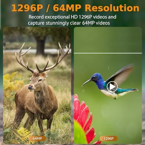 2-Pack 48MP 1296P Trail Cameras Night Vision No Glow H.264 Video Motion Activated 0.1S Trigger Time Waterproof for Outdoor Wildlife Hunting and Home Security Surveillance - Image 2