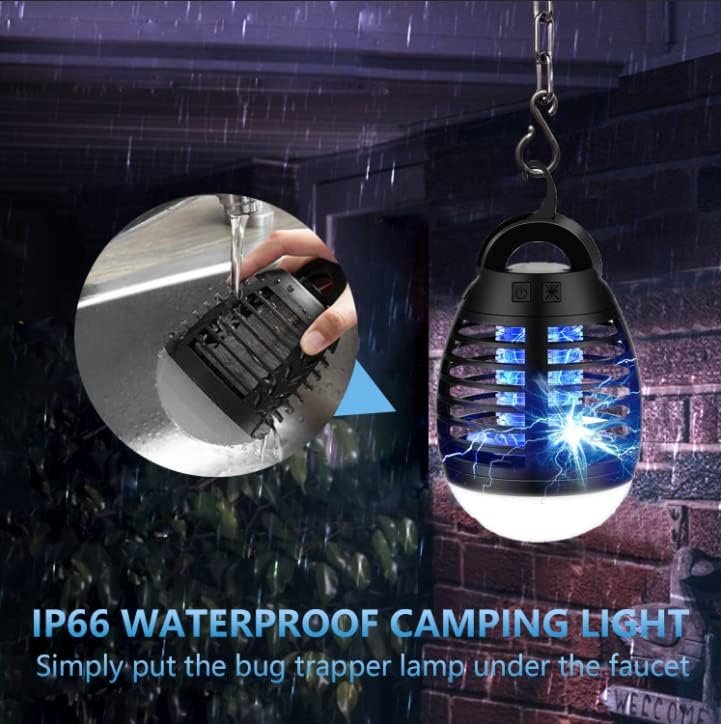 Bug Zapper Outdoor Mosquito Killer Lamp Portable Bug Zapper Rechargeable Camping Bug Zapper IP66 Waterproof Cordless Bug Zapper for Tent, Camping Accessories, Camping Gear Must Haves - Image 5