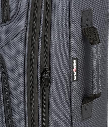 SwissGear Sion Softside Expandable Luggage, Dark Grey, Checked-Medium 25-Inch - Image 10
