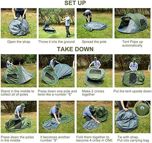 Night Cat Pop-up Camping Tent: 2 Person Tent Waterproof Instant Easy Setup Family Tent - Image 6