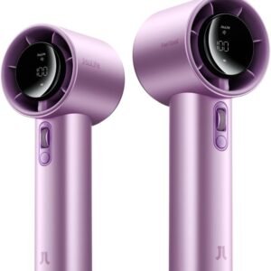 JISULIFE Handheld Fan-40H Endurance, Iridescent Purple Portable Fan with LED Display, 100-Level Speed, USB-C Fast Rechargeable, Trendy Personal Design for Festivals, Concerts, Sports, Travel, Gifts