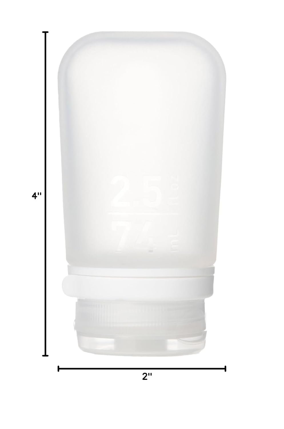 humangear GoToob+ (Medium) | Refillable Silicone Travel Bottle | Locking Lid | Food-Safe Material | Clear, Medium (2.5 fl.oz.; 74ml) - Image 7