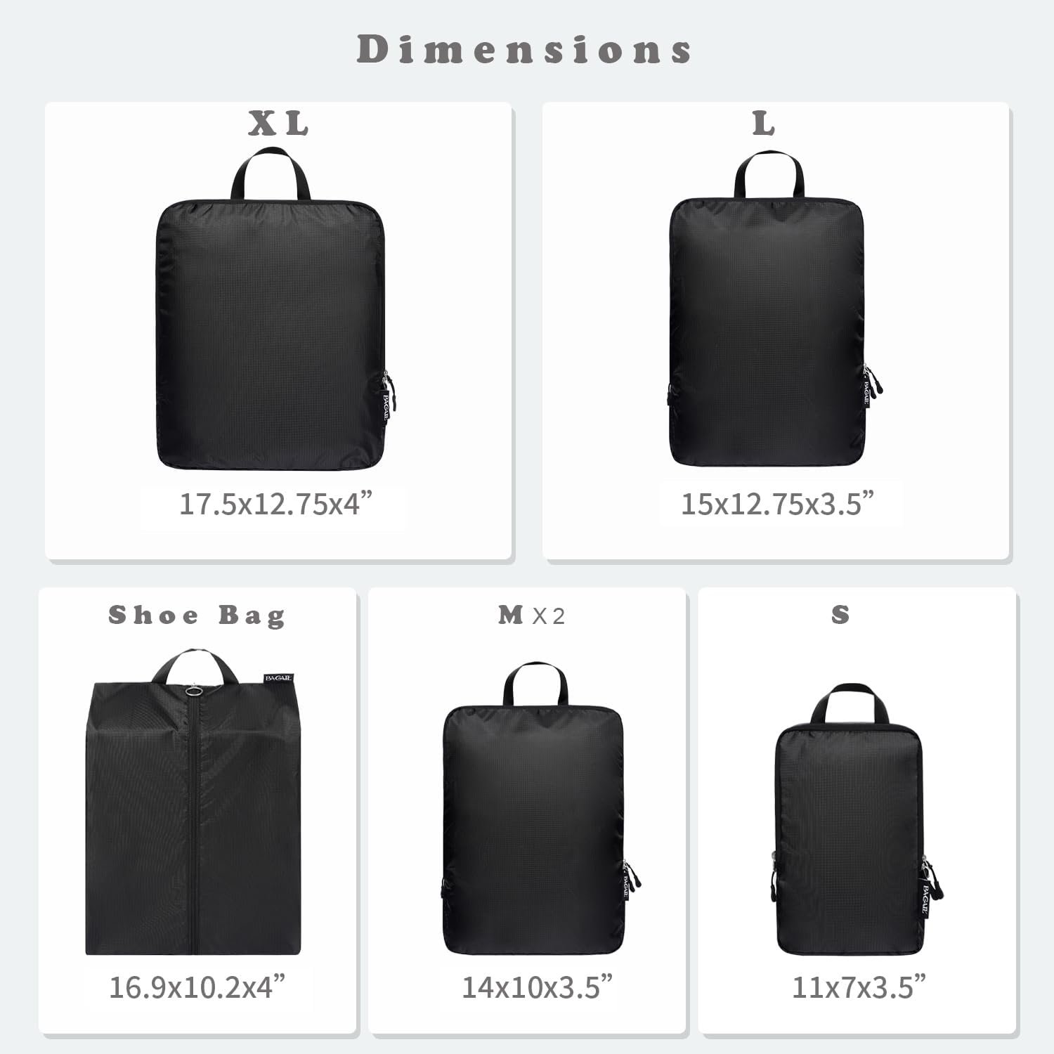 BAGAIL 6 Set Ultralight Compression Packing Cubes Packing Organizer for Travel Accessories Luggage Suitcase Backpack - Image 2