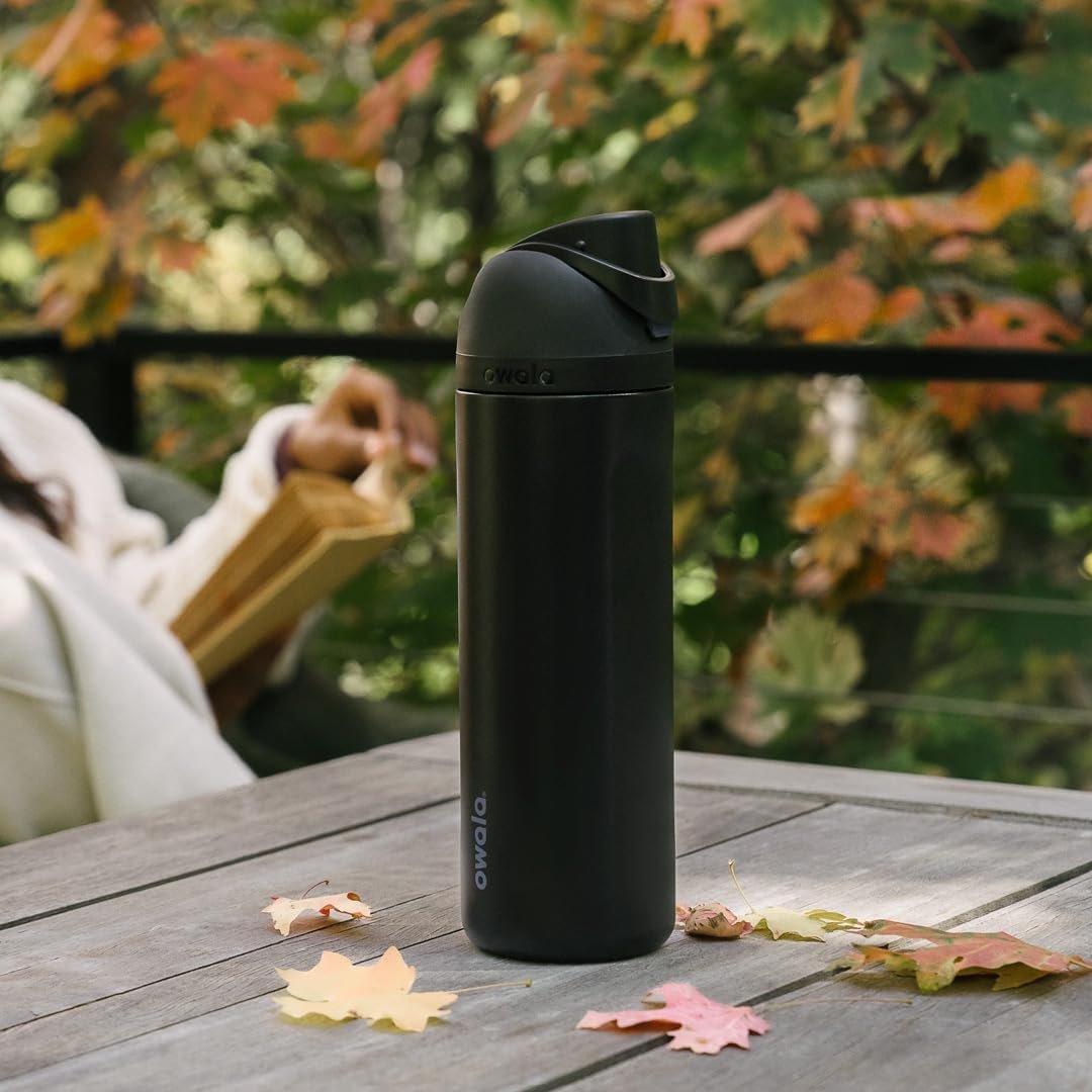 Owala FreeSip Insulated Stainless Steel Water Bottle with Straw, BPA-Free Sports Water Bottle, Great for Travel, 24 Oz, Very, Very Dark - Image 6