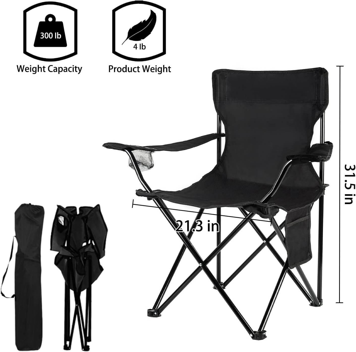 Damei century 4Pack Folding Camping Chairs-Lightweight, Installation-Free, Portable Chair for Beach, Lawn, Outdoor Sports - Image 3
