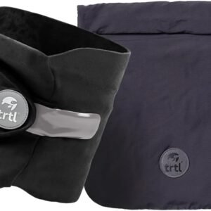 trtl Pillow - Scientifically Proven, Super Soft Neck Support Travel Pillow for Airplanes - Lightweight and Machine Washable - Ergonomic Design for Traveling on Flights, Cars, and Trains - Black