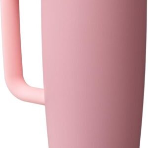 Owala FreeSip Tumbler Insulated Stainless Steel Water Bottle with Built-in Straw and Side Handle, For Travel, Work, School, and Sports, 40oz, BPA Free, Leak Proof, Angel Food Cake